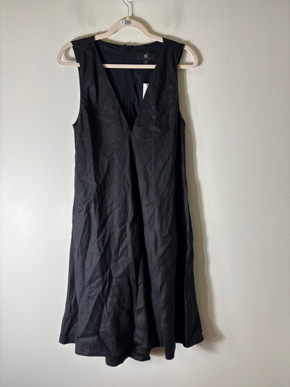 NWT Banana Republe BR Black V Neck Swing Dress Sz S Tall